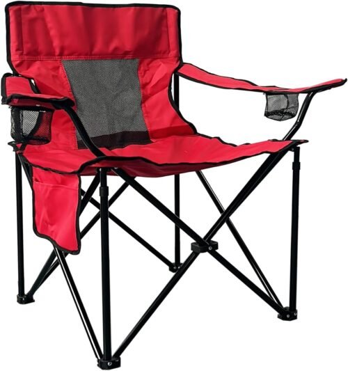 Camping Chair, Outdoor Portable Picnic Folding Fishing Chair with 2 Cup Holder for Fishing, Sports, Beach and Camping