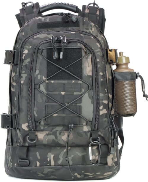 Large Tactical Backpack for Men Military Backpack with DIY System for Travel, Work,Camping,Hunting,Hiking,Sports (Night Camo)