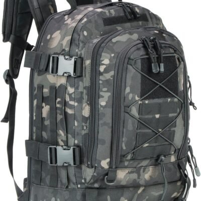 Large Tactical Backpack for Men Military Backpack with DIY System for Travel, Work,Camping,Hunting,Hiking,Sports (Night Camo)